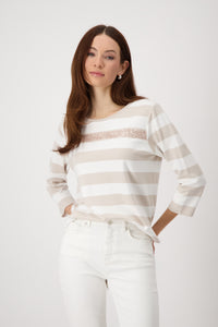 MONARI Basic Stripped Top with Jewellery    409136