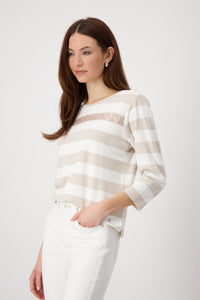 MONARI Basic Stripped Top with Jewellery    409136