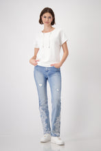 Load image into Gallery viewer, MONARI   Lux Knit Top with jewellery detail.    409363
