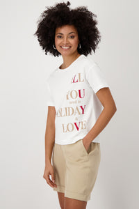MONARI Round Neck T Shirt.   Love and Holiday      409683