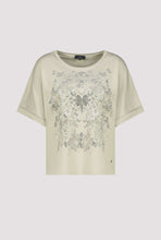 Load image into Gallery viewer, MONARI Round Neck Top       Lux Butterfly print/Rhinestones.               409695

