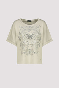 MONARI Round Neck Top       Lux Butterfly print/Rhinestones.               409695