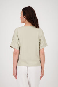 MONARI Round Neck Top       Lux Butterfly print/Rhinestones.               409695