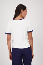 Load image into Gallery viewer, MONARI Round Neck T Shirt with Decorative Letters..........   409797
