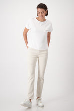 Load image into Gallery viewer, MONARI  Round Neck Top. Chain on pocket.      409880
