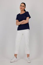 Load image into Gallery viewer, MONARI  Round Neck Top. Chain on pocket.      409880
