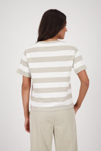Load image into Gallery viewer, MONARI Round Neck knit with block stripes..............   409902
