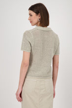 Load image into Gallery viewer, MONARI Polo T Shirt.   Lux Knit with Rhinestones.                             409971                                                409971
