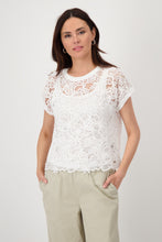 Load image into Gallery viewer, MNARI    Round Neck Lace Top                                                410013
