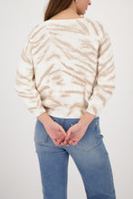 Load image into Gallery viewer, MONARI.... All Over Tiger Sweater... with subtle crystal detail...........   410238
