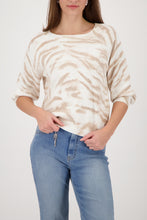 Load image into Gallery viewer, MONARI.... All Over Tiger Sweater... with subtle crystal detail...........   410238
