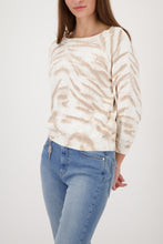 Load image into Gallery viewer, MONARI.... All Over Tiger Sweater... with subtle crystal detail...........   410238
