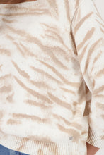 Load image into Gallery viewer, MONARI.... All Over Tiger Sweater... with subtle crystal detail...........   410238
