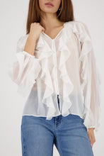 Load image into Gallery viewer, MONARI Gorgette Ruffle Blouse......................401315
