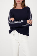 Load image into Gallery viewer, MONARI  Striped Sweater with Decoration.                    410385

