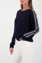 Load image into Gallery viewer, MONARI  Striped Sweater with Decoration.                    410385
