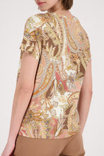 Load image into Gallery viewer, MONARI Lux T Shirt with Paisley Print.     410571
