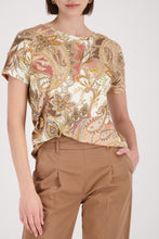 Load image into Gallery viewer, MONARI Lux T Shirt with Paisley Print.     410571
