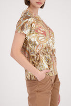 Load image into Gallery viewer, MONARI Lux T Shirt with Paisley Print.     410571

