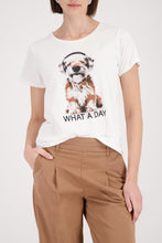 Load image into Gallery viewer, MONARI ..................Lux T Shirt with rhinestones     Puppy with earphones . 410593
