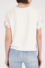 Load image into Gallery viewer, MONARI  S/S T Shirt with Embellished sleeve tab.     410735
