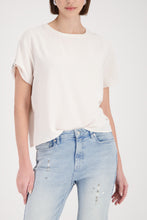 Load image into Gallery viewer, MONARI  S/S T Shirt with Embellished sleeve tab.     410735
