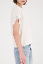 Load image into Gallery viewer, MONARI  S/S T Shirt with Embellished sleeve tab.     410735
