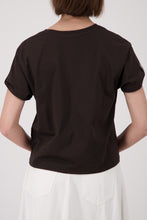 Load image into Gallery viewer, MONARI  S/S T Shirt with Embellished sleeve tab.     410735
