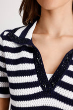 Load image into Gallery viewer, MONARI   Ajour polo jumper with rhinestones      410906
