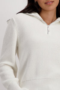 MONARI  Knit with shawl zip front collar.   807434