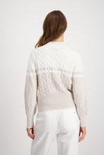 Load image into Gallery viewer, MONARI.       Knit Jacket.     Colour Block and Braid.    807544
